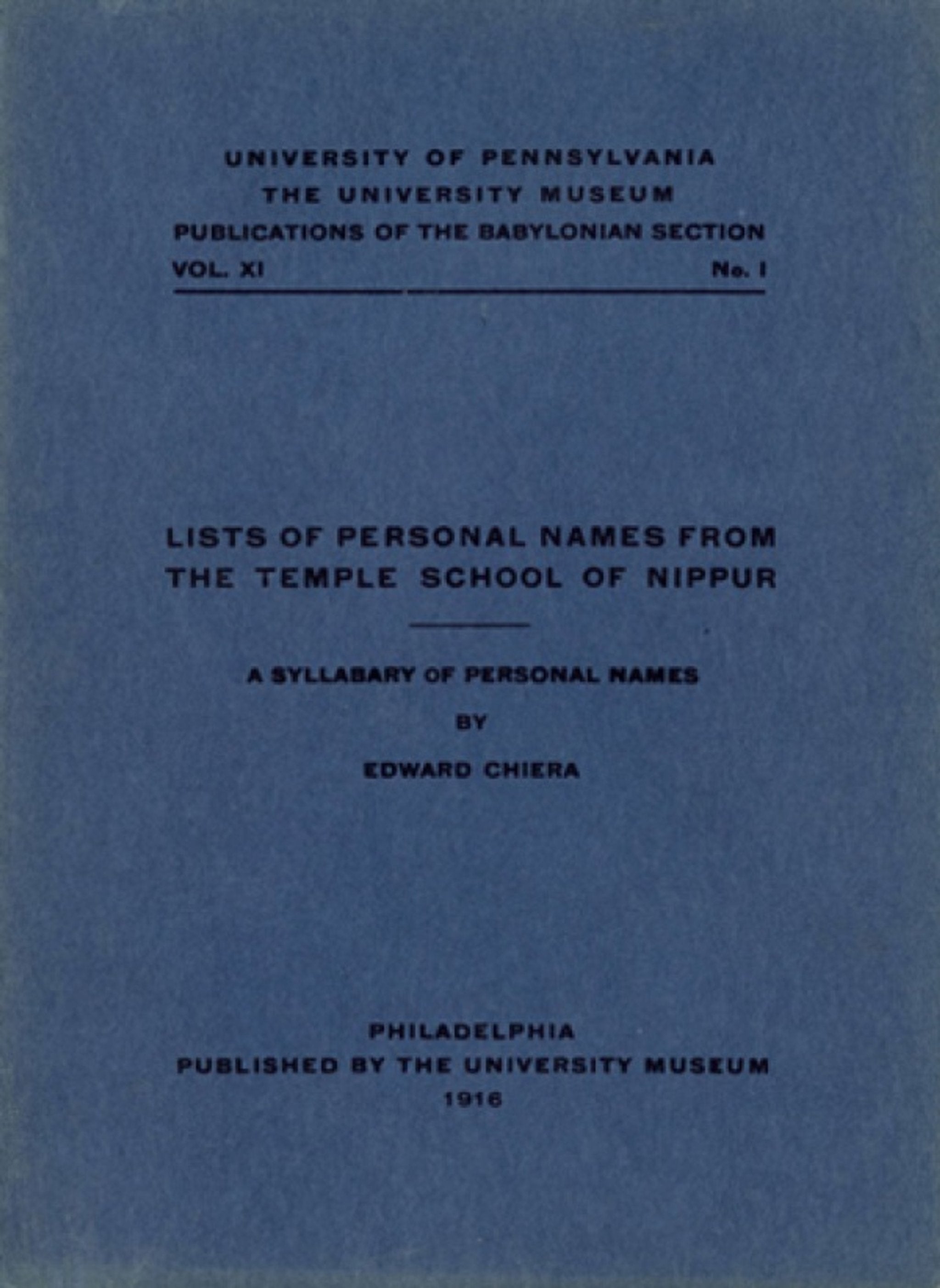 Cover image for Lists of Personal Names from the Temple ISBN 9780924171932